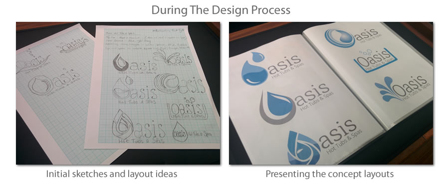 Oasis Hot Tubs and Spas Logo Design Sketch Ideas Photos