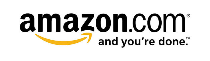 Amazon logo design history and evolution 2002 logo design with added slogan- and you’re done