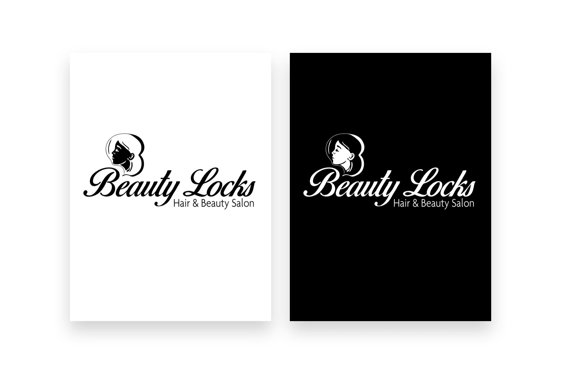 Beauty Locks Black and white logo design
