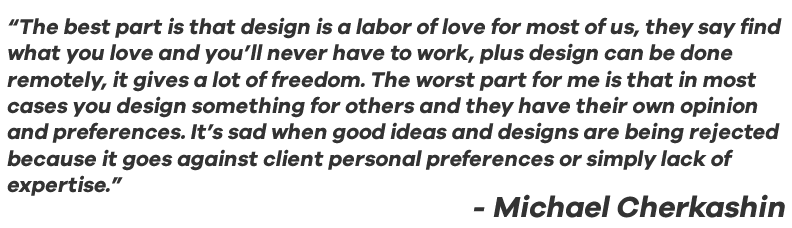 Michael Cherkashin Designer Quote
