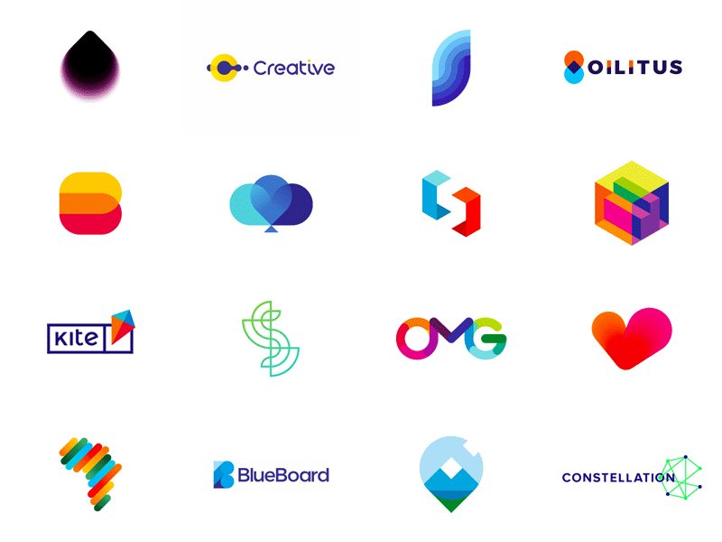 Top 20 Logo Design Trends For 2020 - Bright Colours in Logo Design logo credit alex tass
