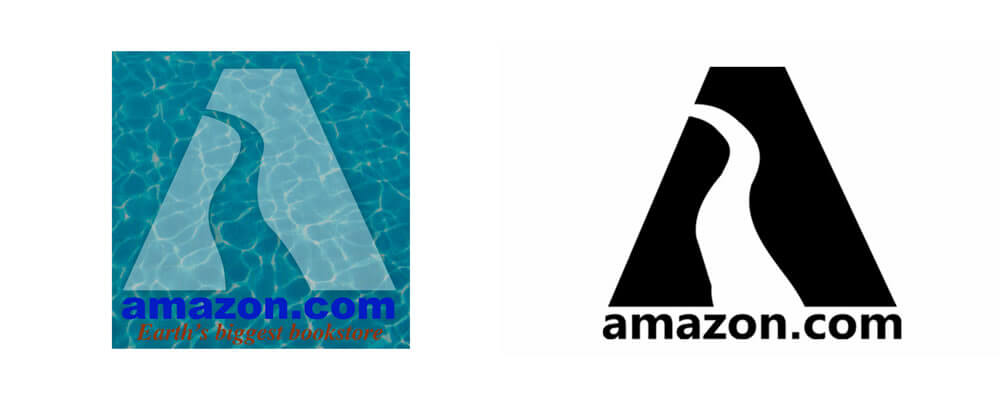 amazon_logo_history_Evolution_River_logo_design_1995_Amazon Logo Design 1995 - Amazon River